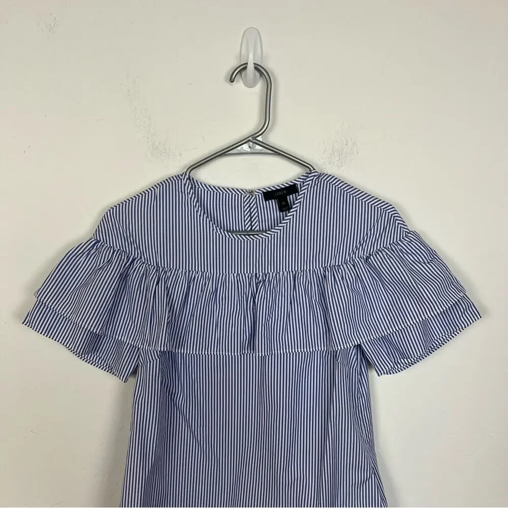 J. Crew Stripe Cotton Poplin Top NWT Size 00